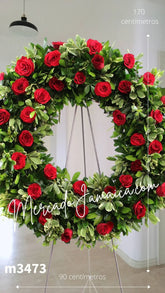 Corona Fúnebre Rosas Rojas